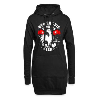 Für den Schweizer Bauer mit den grössten Eiern! - Hoodie-Kleid - Schwarz - Vorne