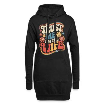 Frau Ehefrau Partnerin Familie Verheiratet - Hoodie-Kleid - Schwarz - Vorne