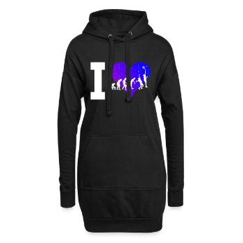 Paddle Court Damen Paddle Tennis Paddle Racket - Hoodie-Kleid - Schwarz - Vorne