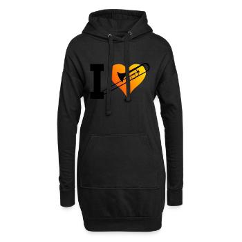 Posaunisten Damen Tenorposaune Posaunist - Hoodie-Kleid - Schwarz - Vorne