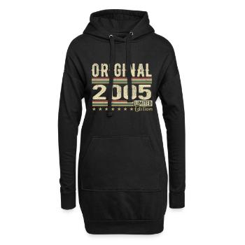 Original 2005 – Retro-Geburtstagsgeschenk 2005 - Hoodie-Kleid - Schwarz - Vorne