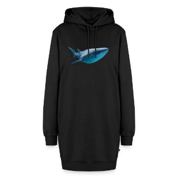 Walhai - Hoodie-Kleid - Schwarz - Vorne