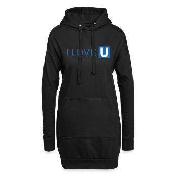 I Love U-Bahn Blau Geschenkidee - Hoodie-Kleid - Schwarz - Vorne