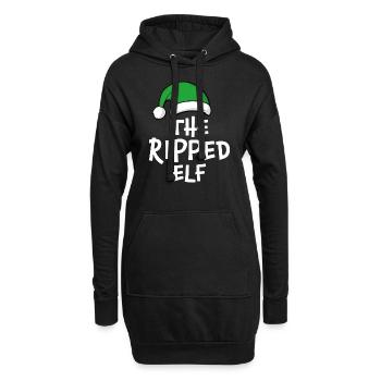 Der zerrissene Elf - Hoodie-Kleid - Schwarz - Vorne