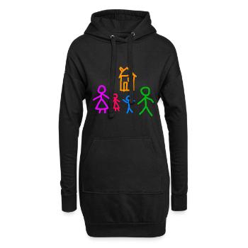 Photo pour enfants famille et maison - Sweat-shirt à capuche long Femme - noir - Devant