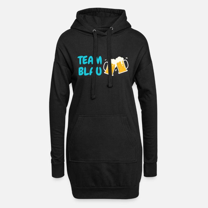 Team Blau - Hoodie-Kleid - Schwarz