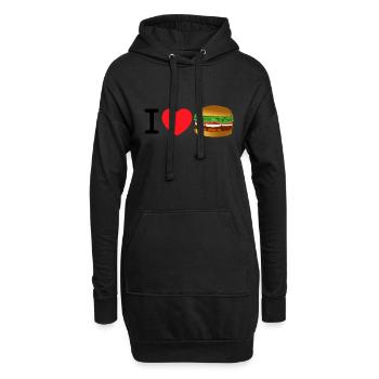 I love Burger - Hoodie-Kleid - Schwarz - Vorne