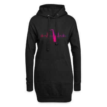 Saxophonistin Saxophonist Saxofon Herren Damen - Hoodie-Kleid - Schwarz - Vorne