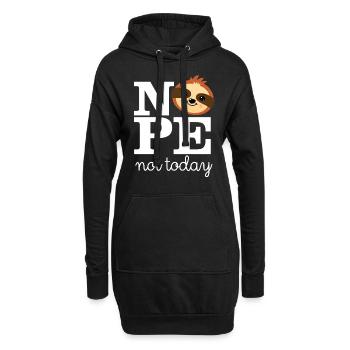 Nope - Note Today - Lazy Sloth - Hoodie-Kleid - Schwarz - Vorne