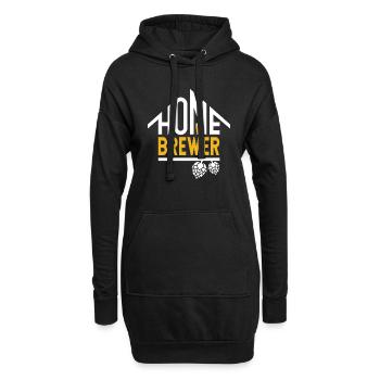 Hobbybrauer Logo - Hoodie-Kleid - Schwarz - Vorne