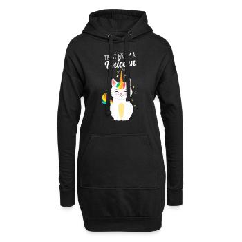 Trust Me I'm A Unicorn - Magical Cat - Hoodie-Kleid - Schwarz - Vorne
