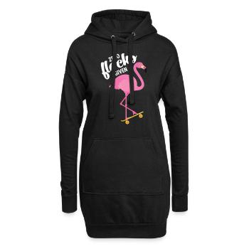 Zero Flocks Given . Flamingo With Skateboard - Hoodie-Kleid - Schwarz - Vorne