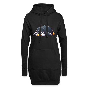Müder Pinguin traurig schlapp und lustlos - Hoodie-Kleid - Schwarz - Vorne
