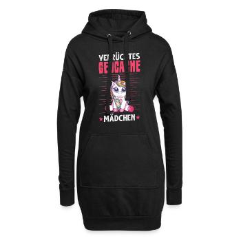 Verrücktes Geocache Mädchen Geocaching Geocacherin - Hoodie-Kleid - Schwarz - Vorne