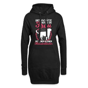 Kleiner Münsterländer Besitzerin Frau - Hoodie-Kleid - Schwarz - Vorne