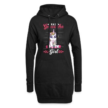 Crazy Geocache Girl Geocacherin Geocaching - Hoodie-Kleid - Schwarz - Vorne