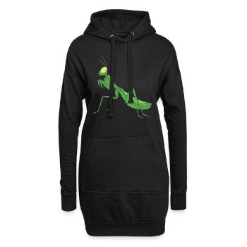 Gottesanbeterin Insekten Praying Mantis - Hoodie-Kleid - Schwarz - Vorne