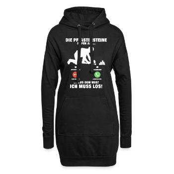 Die Pflastersteine rufen Pflasterer Anruf - Hoodie-Kleid - Schwarz - Vorne