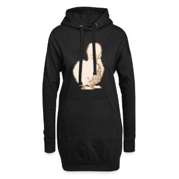 Silkie Poulet Silkie - Sweat-shirt à capuche long Femme - noir - Devant