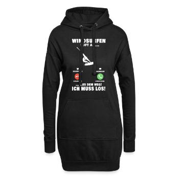 Windsurfen ruft an Windsurfer Windsurfing Windsurf - Hoodie-Kleid - Schwarz - Vorne