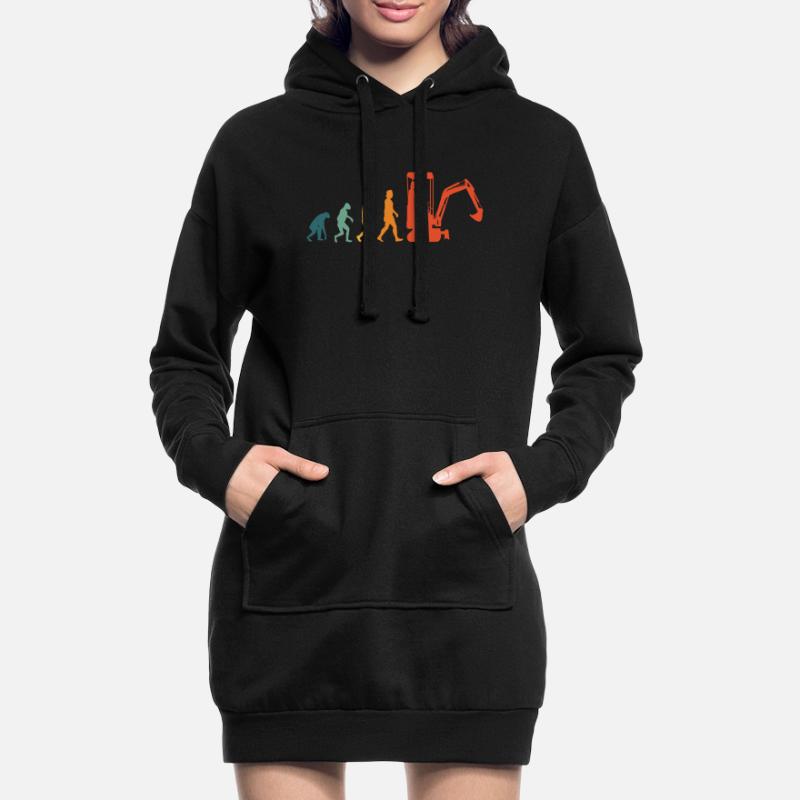 Guide de dragage Evolution Rétro Pelleteuse Sweat-shirt à capuche long Femme