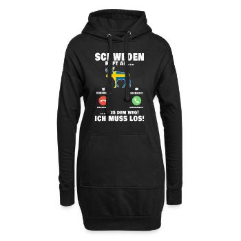 Schweden ruft an Reise Elch Sweden - Hoodie-Kleid - Schwarz - Vorne