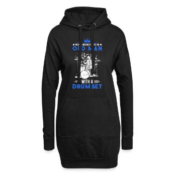 Batterie Old Man Batteur Batteur - Sweat-shirt à capuche long Femme - noir - Devant