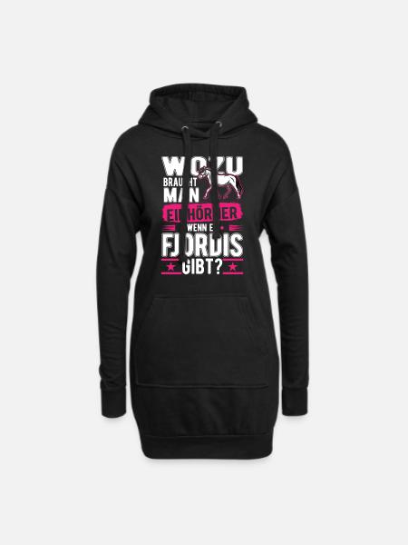 Fjordpferd Einhorn Fjord Pferd Norweger Pferd - Hoodie-Kleid - Schwarz