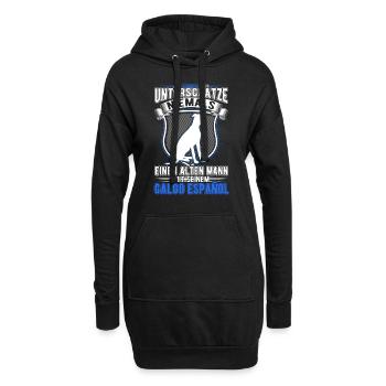 Galgo Español Alter Mann Spanischer Windhund - Hoodie-Kleid - Schwarz - Vorne