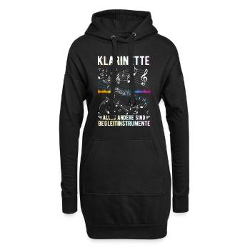 Klarinette Alles andere sind Begleitinstrumente - Hoodie-Kleid - Schwarz - Vorne