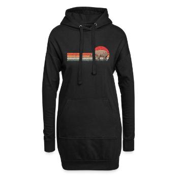 Tapir Retro Flachlandtapir Vintage - Hoodie-Kleid - Schwarz - Vorne