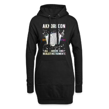 Akkordeon Alles andere sind Begleitinstrumente - Hoodie-Kleid - Schwarz - Vorne