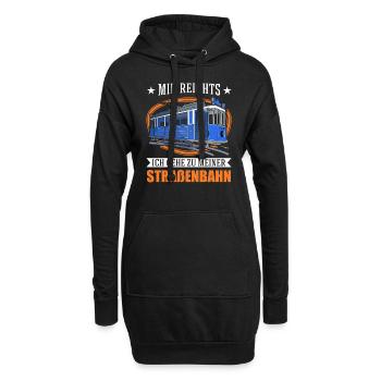 Mir reichts Ich gehe zu meiner Straßenbahn - Hoodie-Kleid - Schwarz - Vorne