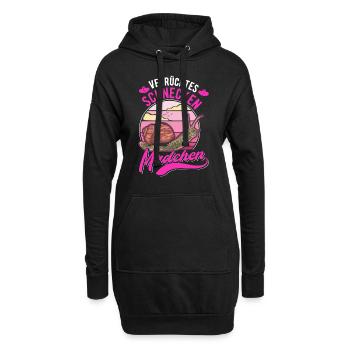 Verrücktes Schnecken Mädchen - Hoodie-Kleid - Schwarz - Vorne