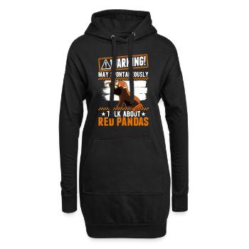Peut parler spontanément des pandas roux - Sweat-shirt à capuche long Femme - noir - Devant