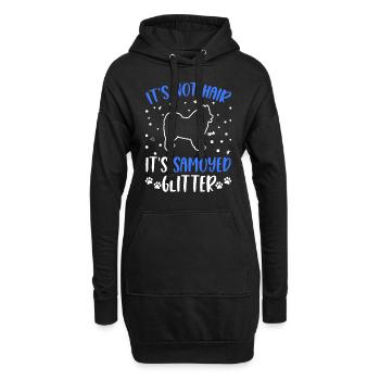 It's not Hair It's Samoyed Glitter Samojede - Hoodie Dress - black - Front