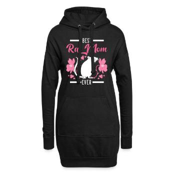 Ratten Mama Rattenbesitzerin Ratten Mädchen - Hoodie-Kleid - Schwarz - Vorne