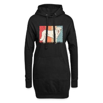 Kuvasz Retro Kuvasz Besitzer Vintage - Hoodie-Kleid - Schwarz - Vorne