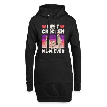 Meilleure maman de poulet jamais Hühner Mama - Sweat-shirt à capuche long Femme - noir - Devant