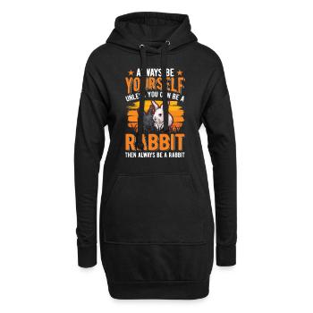 Lapin Lapin Lapin Lapin - Sweat-shirt à capuche long Femme - noir - Devant
