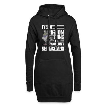 Pigeons Ding Pigeon Fancier Cadeau Pigeon Voyageur - Sweat-shirt à capuche long Femme - noir - Devant