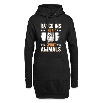 Waschbär Spirit Animal Raccoon - Hoodie-Kleid - Schwarz - Vorne
