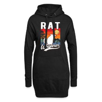 Rattenflüsterer Ratte Geschenk - Hoodie-Kleid - Schwarz - Vorne