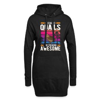 Because Quails are freaking awesome Wachtel - Hoodie-Kleid - Schwarz - Vorne