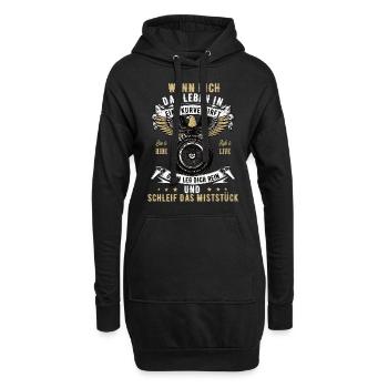Motorrad Biker Motorradfahrer bike Rocker Rentner - Hoodie-Kleid - Schwarz - Vorne