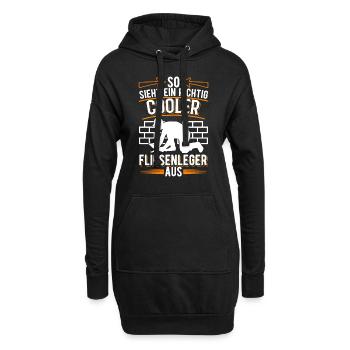 So sieht ein richtig cooler Fliesenleger aus - Hoodie-Kleid - Schwarz - Vorne