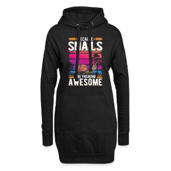 Because Snails are freaking awesome Schnecke - Hoodie-Kleid - Schwarz - Vorne