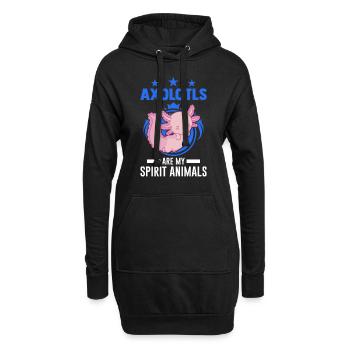 Axolotl Spirit Animal Tail Lurch - Sweat-shirt à capuche long Femme - noir - Devant