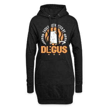 Facilement distrait par Degus - Sweat-shirt à capuche long Femme - noir - Devant