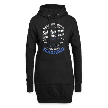 Samoyède Ange Gardien Chien de traîneau Samoyèdes - Sweat-shirt à capuche long Femme - noir - Devant